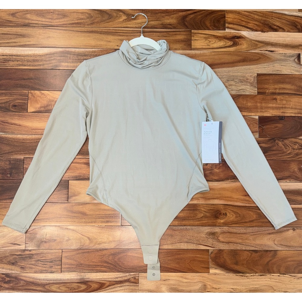 Lululemon Nulu Turtleneck Bodysuit Riverstone Beige Size L NWT
